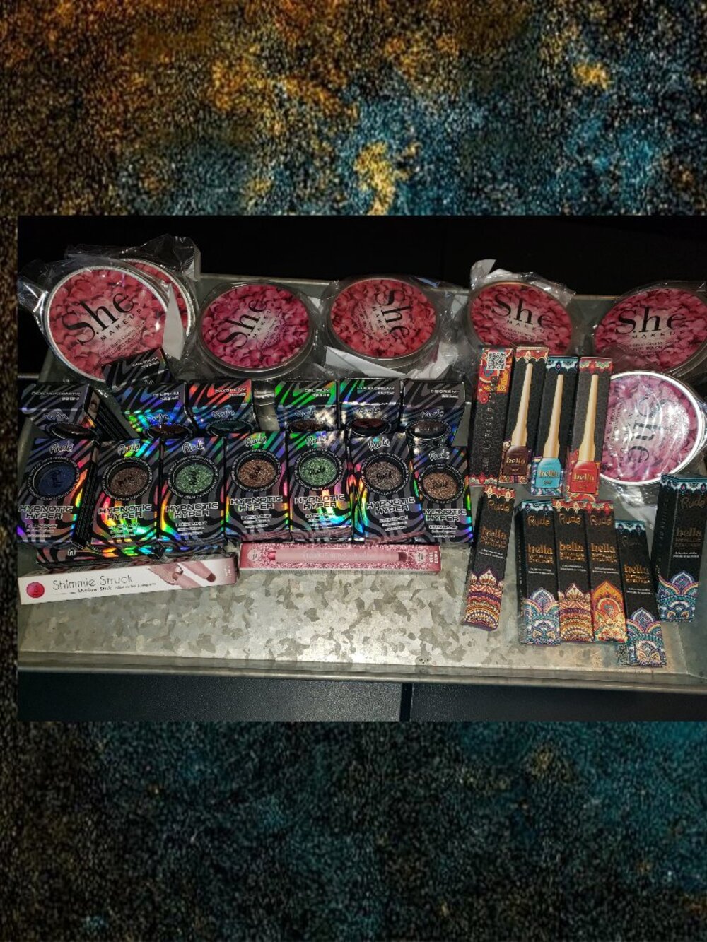 42 Pc BIG Lot of Rude Hypnotic Hyper Eyeshadow, Eyeliners & Makeup Brush Cleaner
